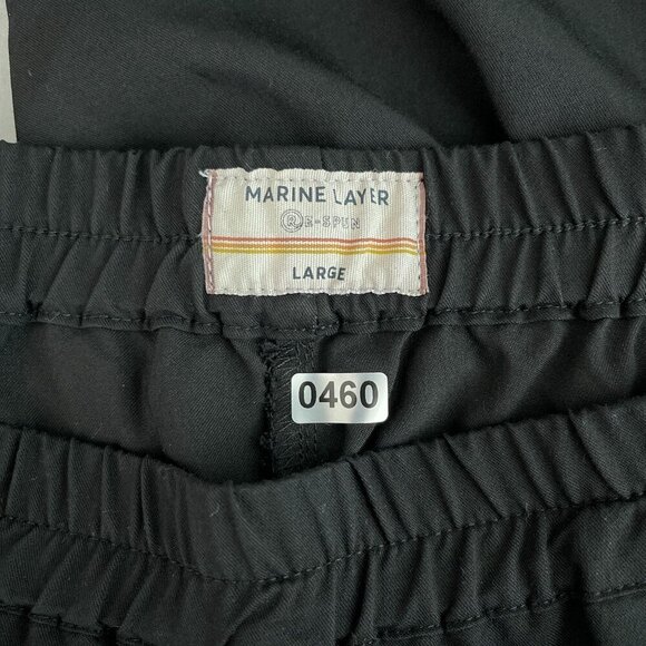 Marine Layer Re-Spun Allison Curved Hem Elastic Waist Pants‎ Women Black Medium - Picture 4 of 11